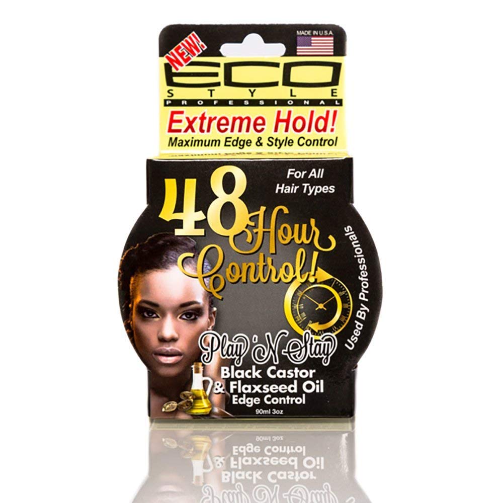 Eco Styler Play ‘n Stay & borde de aceite de linaza de ricino Negro control Gel