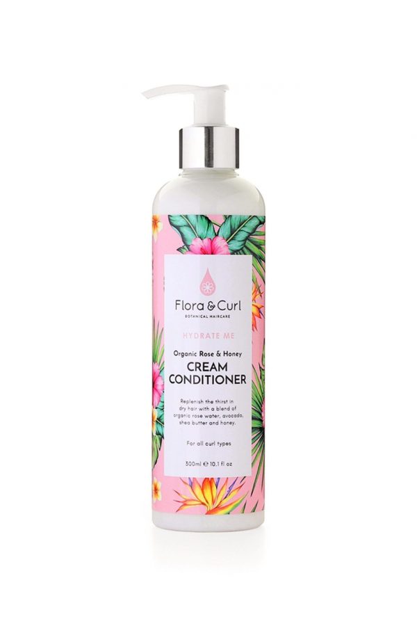 Flora & Curl Organic Rose & Honey Cream Conditioner 300ml.