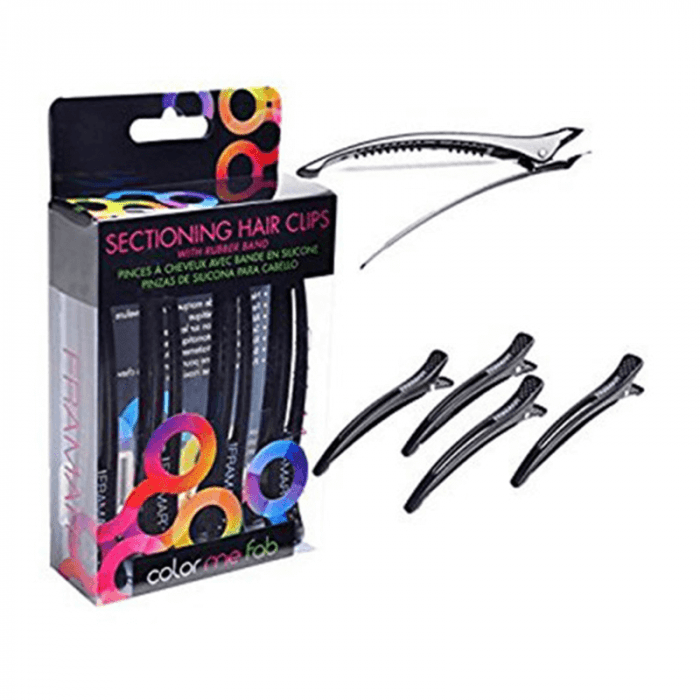 Framar Pinzas de goma para cabello 4 unidades Negro
